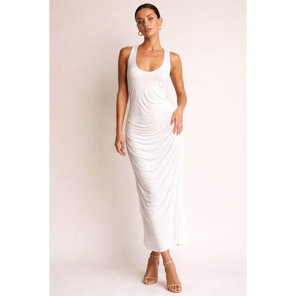 ✨Modern Citizen Ruched White Maxi Sz Small Tank Dress✨